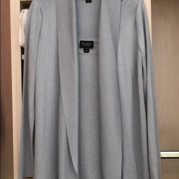 St. John Couture Twin Set Gray-Blue Shimmery Set - Picture 6 of 6